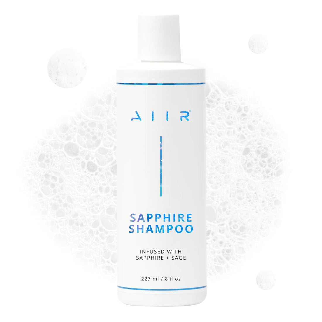 AIIR Sapphire Shampoo - Natural Hair Growth & Shine Formula - Crystal Infused, Vegan, Sulfate-Free, Color-Safe Professional Hair Care - 8 oz