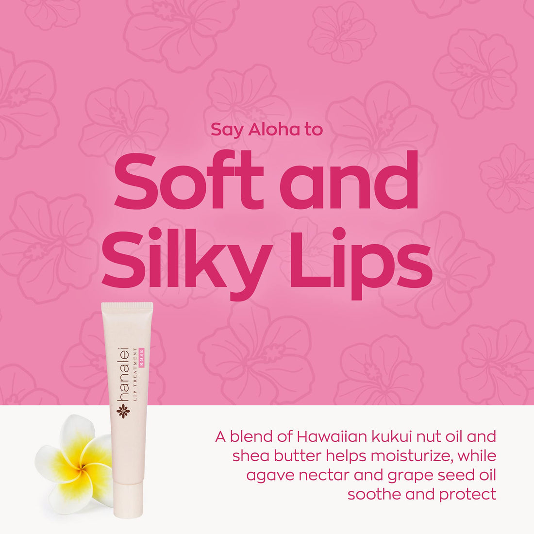 Lip Treatment (Rose) 3 Pack Travel Set by Hanalei, Made with Kukui Oil, Shea Butter, Agave, and Grapeseed Oil Soothe Dry Lips, 3 x 5g (Cruelty free, Paraben Free) MADE IN USA