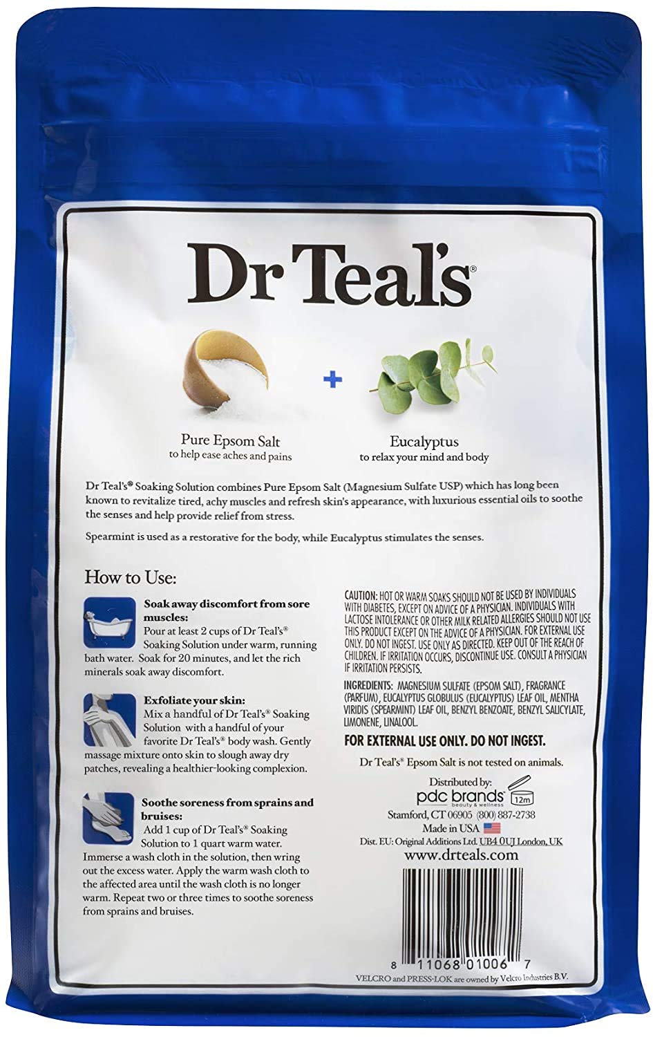 Dr Teal's Epsom Salt, Eucalyptus and Lavender, 2 Count