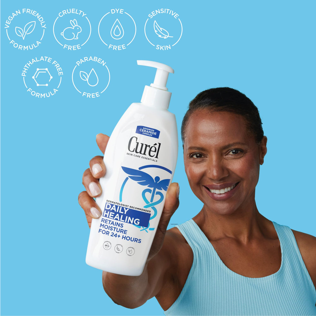 Curel Daily Healing Hand and Body Lotion, Moisturizer Nourishes Dry Skin with Advanced Ceramide Complex, Repairs Moisture Barrier, 13 Fl Ounces