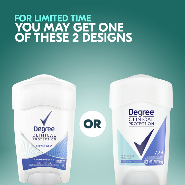 Degree Women Clinical Antiperspirant Deodorant, Shower Clean 1.7 oz