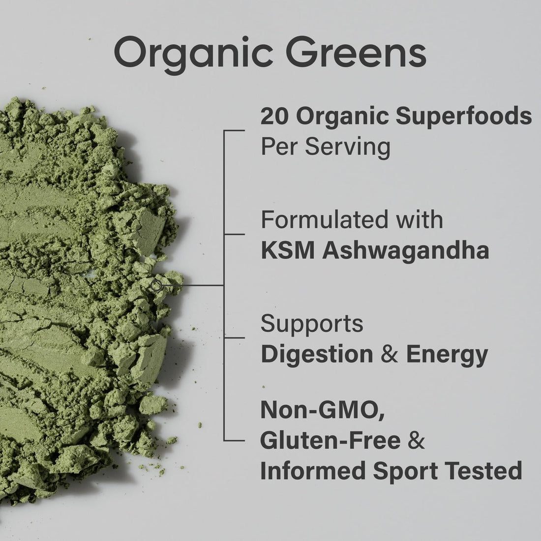 Sports Research® Organic Greens Superfood Powder w/Spirulina & Chlorella, Adaptogens, Enzymes, Probiotics & 8 VIT Bs for Gut & Mood Support* - Vegan, Sugar-Free & Low-Cal Pineapple Coconut 20