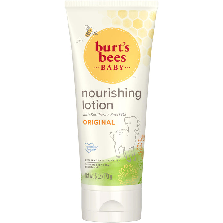 Burt's Bees Baby Nourishing Lotion with Sunflower Seed Oil, Original Scent, Pediatrician Tested, 99.0% Natural Origin, 6 Ounces