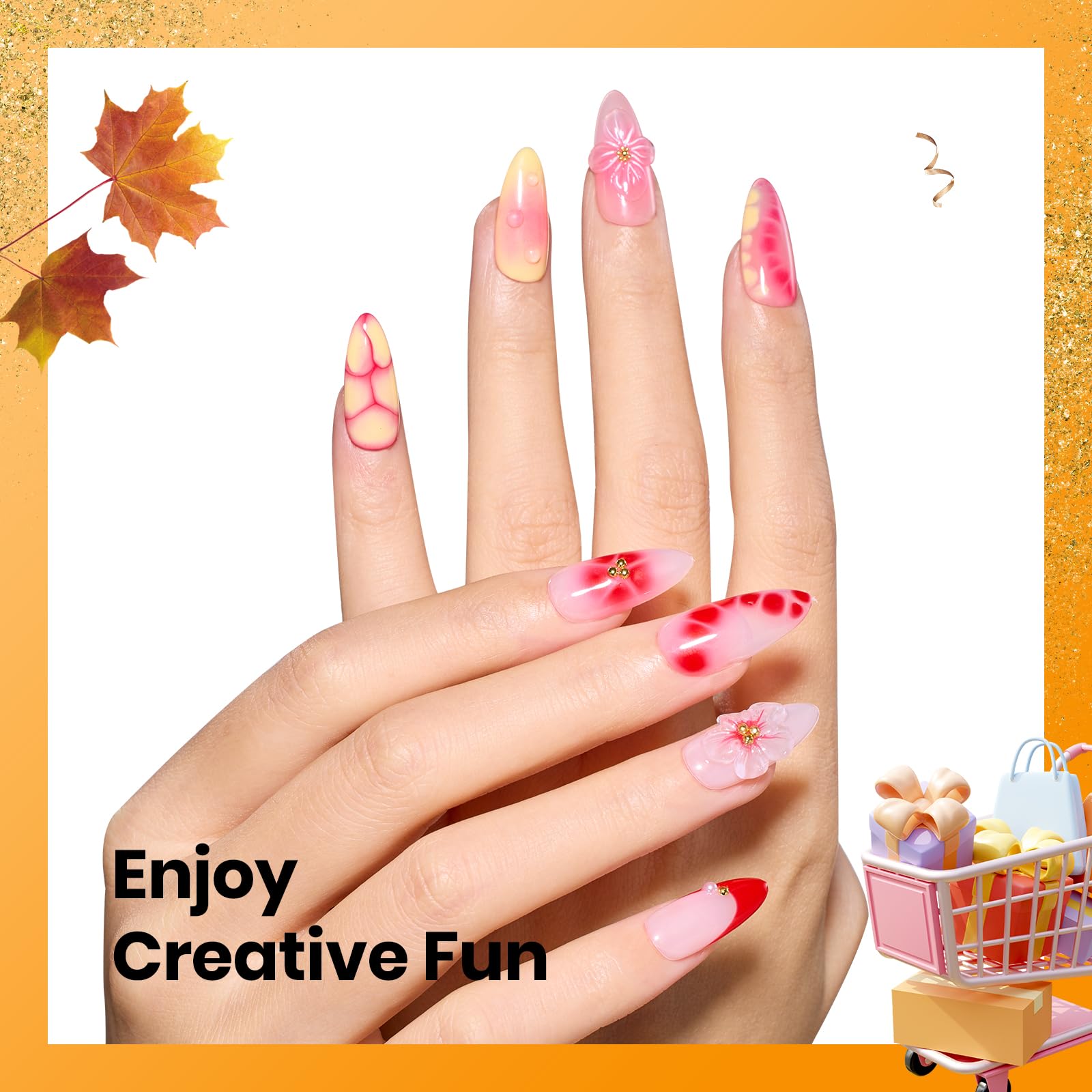 Beetles Blooming Gel 15ml Clear Uv Led Blossom Halloween Gel Polish for Spreading Effect Marble Natural Stone Watercolor Floral Print Soak off Diy Nail Art Design Manicure Gift for Women