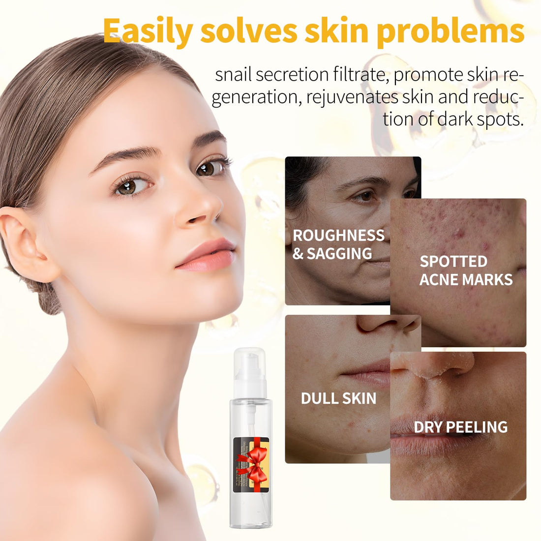 BYOTOUTY Snail Mucin Serum, Advanced Snail 96 Mucin Power Essence, Face Serum for Women & Men, Facial Snail Mucin Repairing Essence for Moisturizer, Hydrating, Anti Aging, 3.38 Fl Oz/100ml