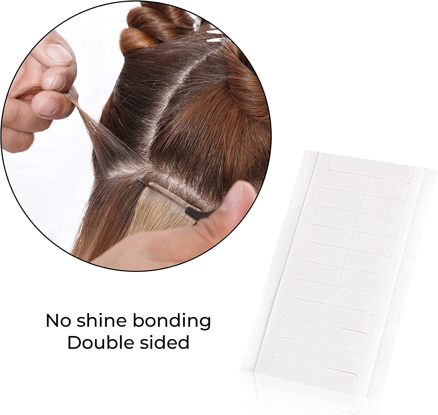 No Shine Hair Extension Tape Tabs. 120 tabs per pack by No Shine Extension tape
