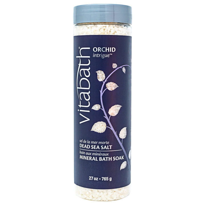 Vitabath Orchid Intrigue Mineral Bath Soak Infused with Amber, Jasmine & Musk - Muscle Relaxing Sea Salts & Skin Moisturizing Oils - Cruelty-Free - 27 oz