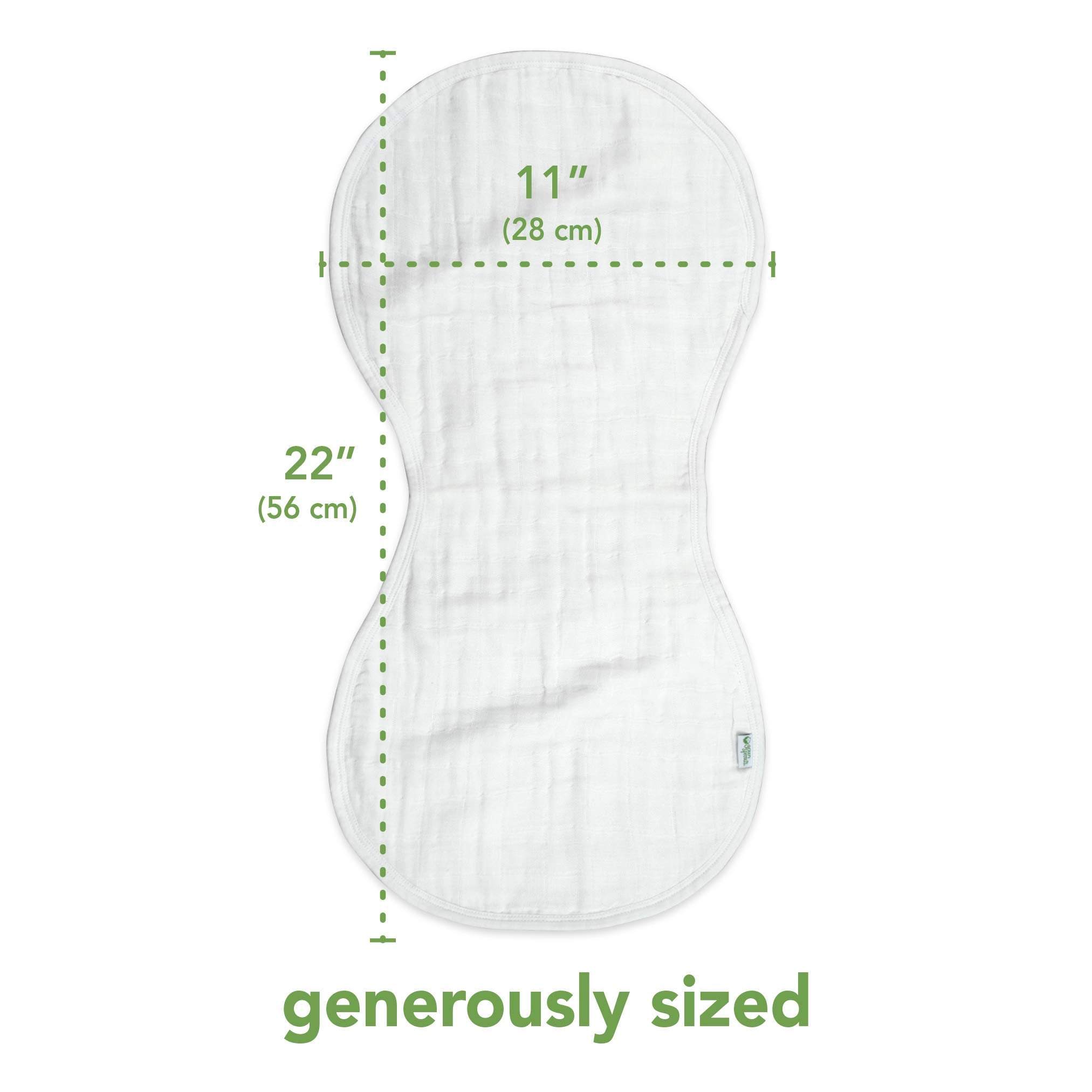 green sprouts Muslin Burp Cloths made from Organic Cotton | 4 absorbent layers protect from sniffles,drips & drools | 100% organic cotton muslin,Super soft & softer with every wash,Machine washable