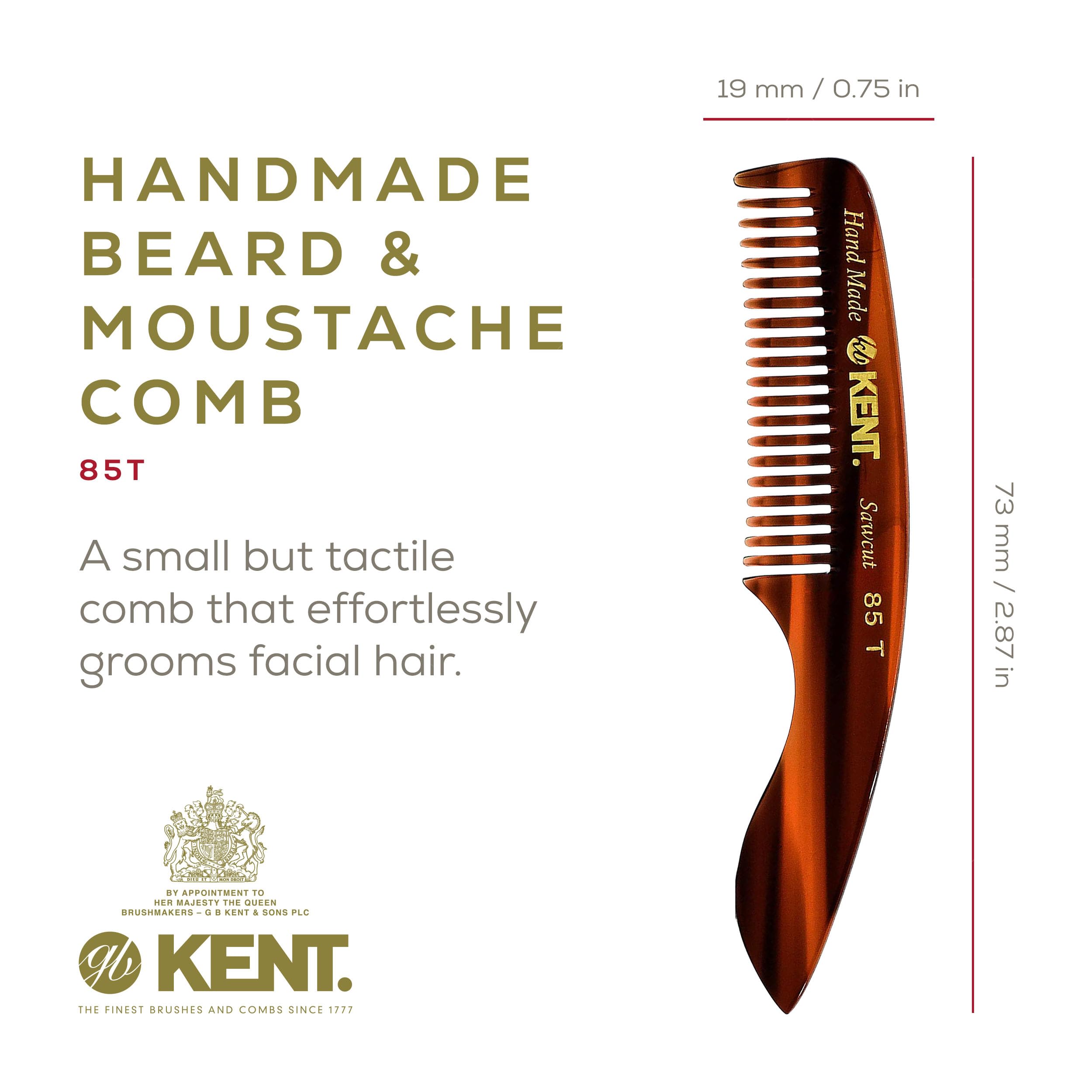Kent 85T Beard/Mustache Comb- New Release