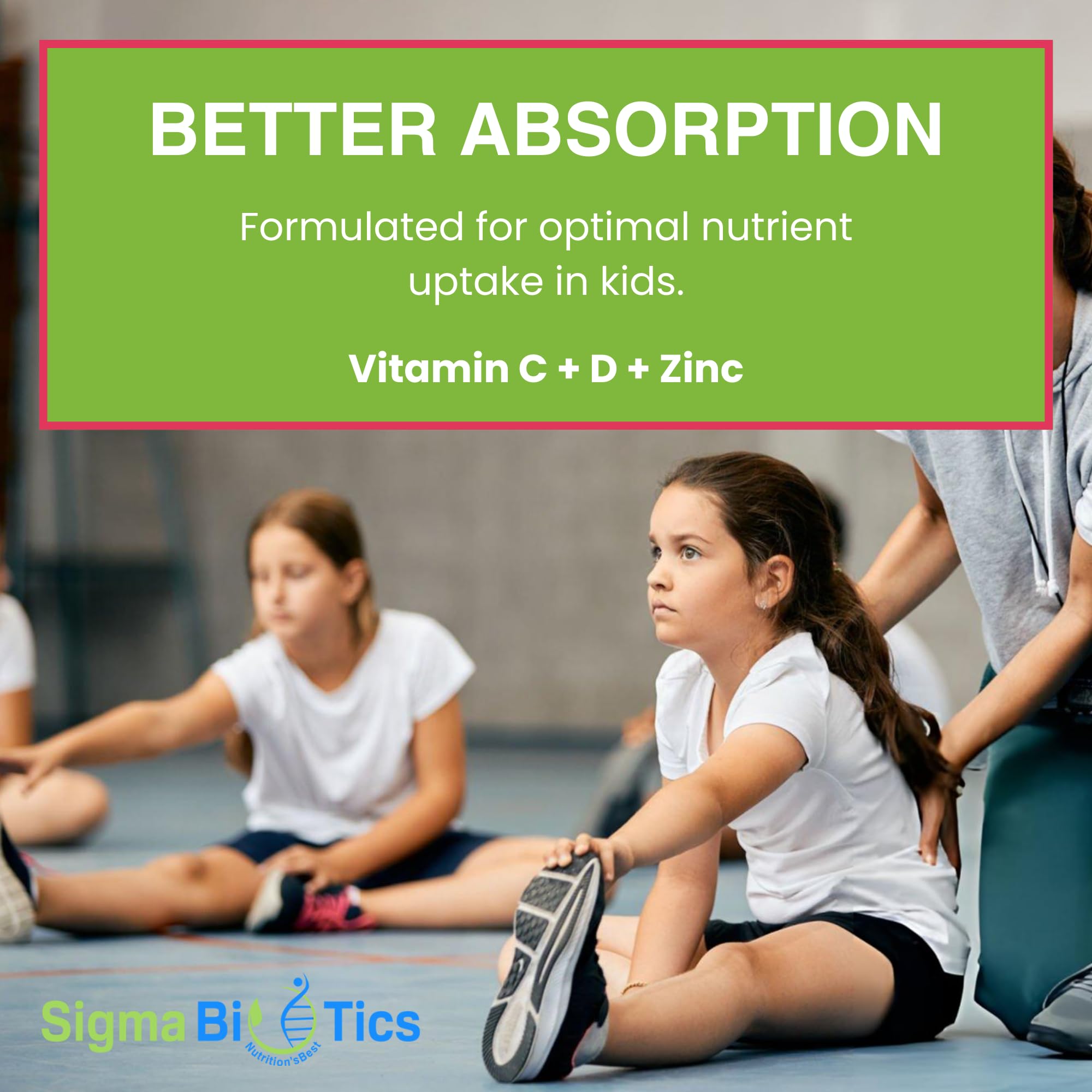 SigmaBiotics Kids Multivitamin Gummies - Bear-Shaped Kids Vitamin Gummies for Immune Support and Growth - Non-GMO, Vegetarian Daily Gummies - Exciting Flavors - Multivitamins for Kids - 45 Servings