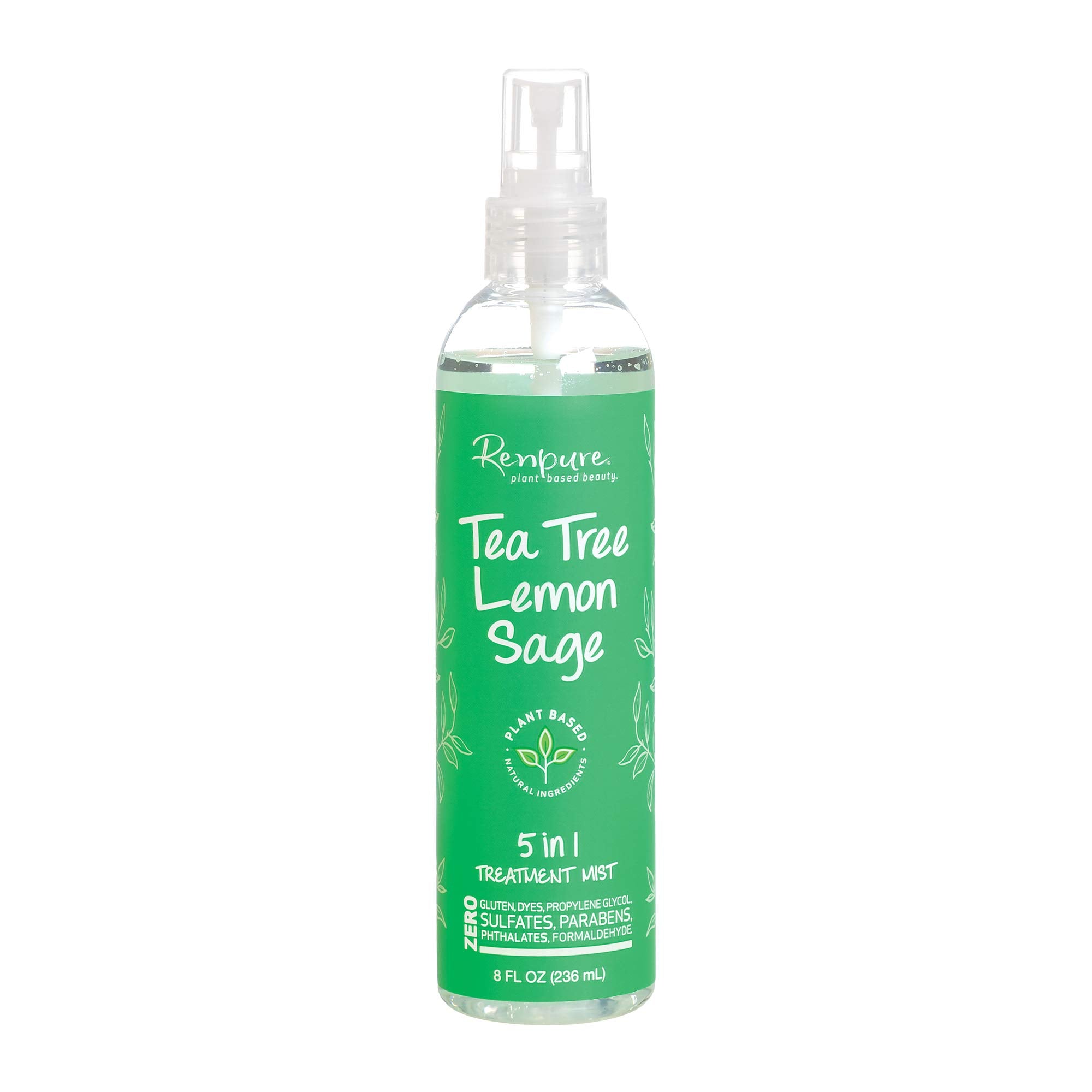 Renpure Plant-Based Beauty Tea Tree & Lemon Sage 5-in-1 Leave-in Treatment Mist, 8 Fluid Ounce