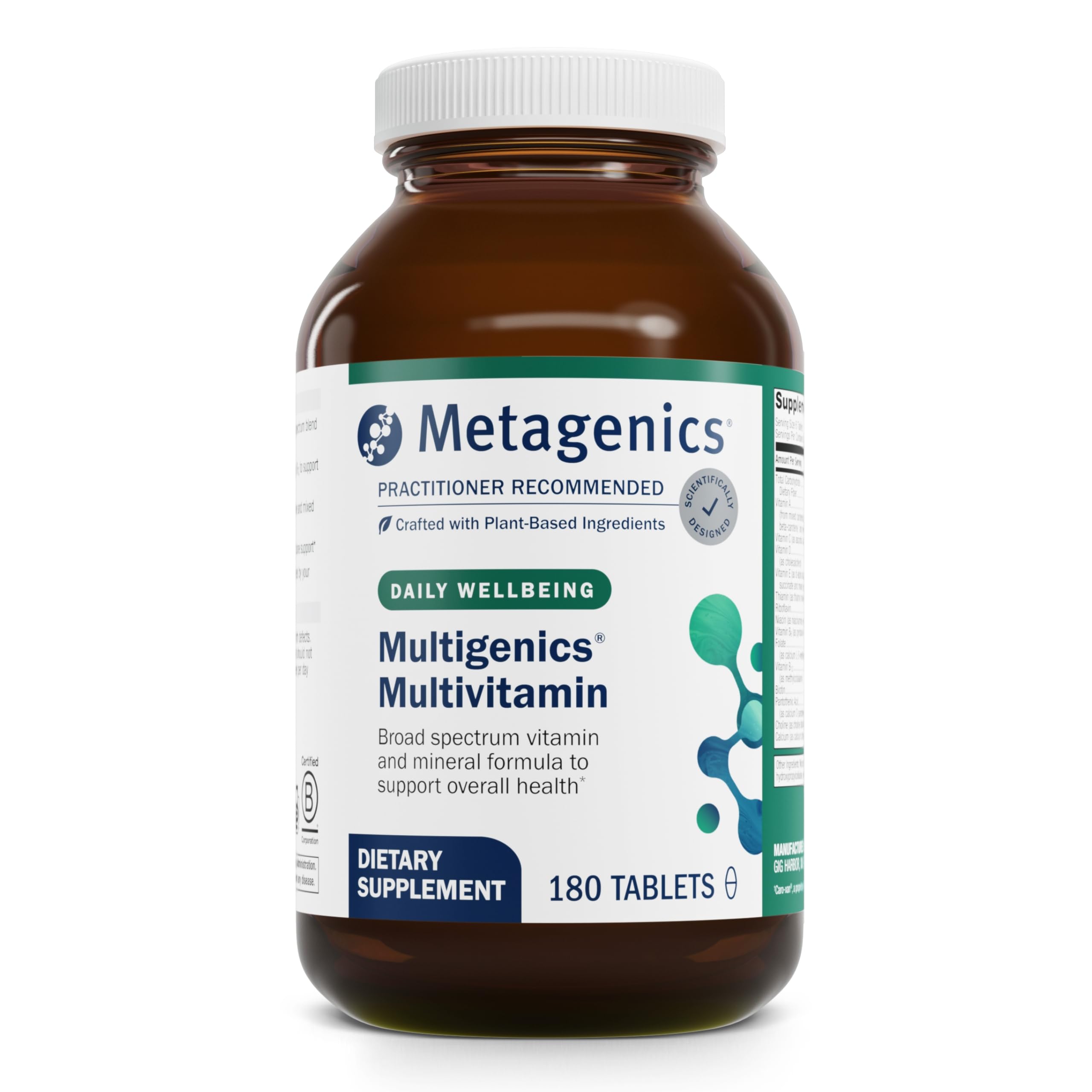 Metagenics Multigenics Multivitamin - Fast Release Multivitamin - Everyday Dietary Supplements - with Quercetin, Beta-Carotene & More - Non-GMO - Gluten-Free - 180 Tablets