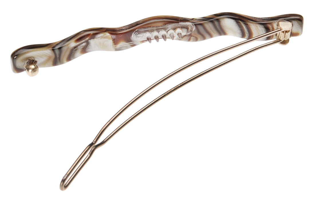 Onyx : France Luxe Wavy Tige Boule Barrette - Onyx