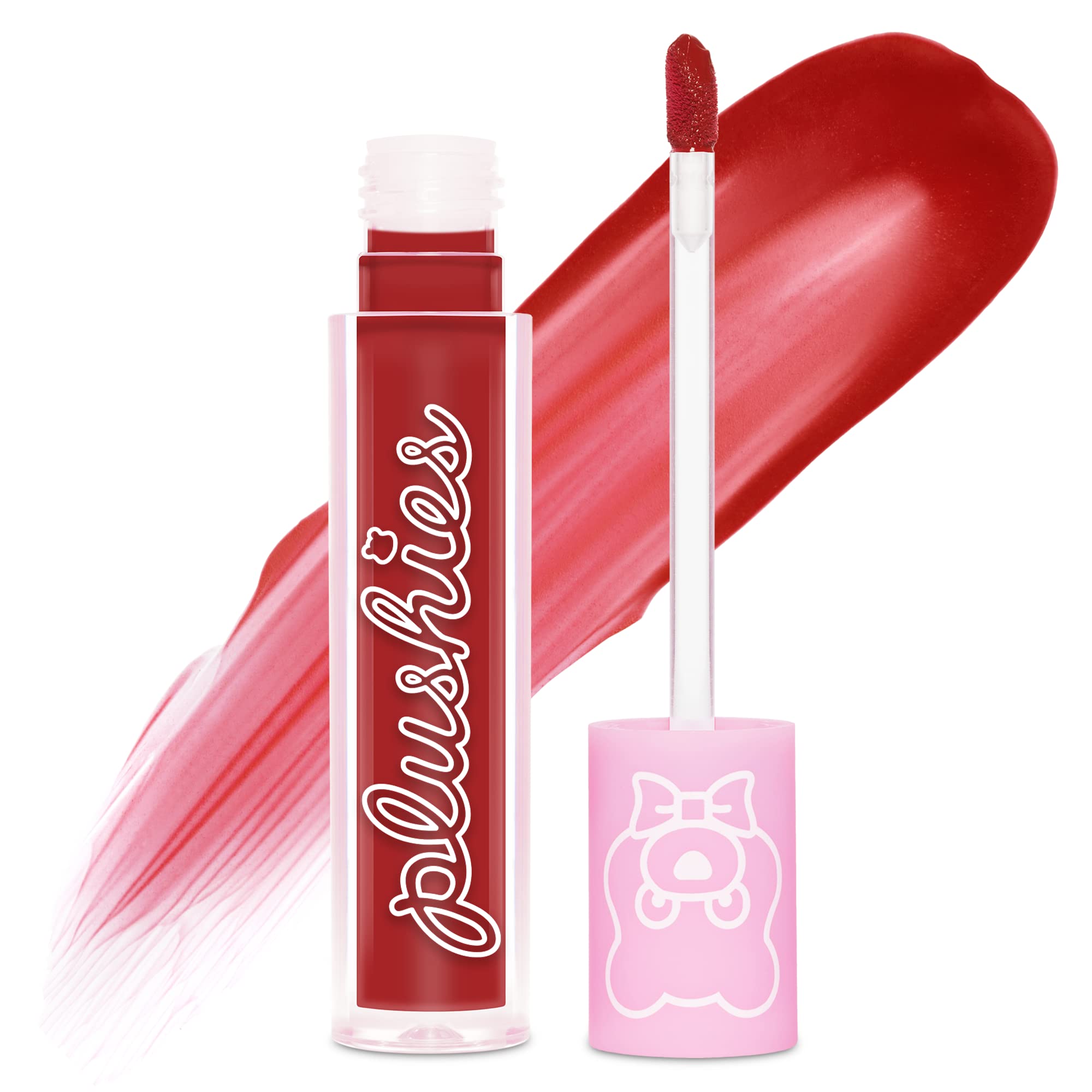 Lime Crime Plushies Soft Matte Lipstick, Jam - Deep Red - Blackberry Candy Scent - Long Lasting, Nude Lips - Soft Focus, Non-Opaque Lip Veil - 0.11 fl oz