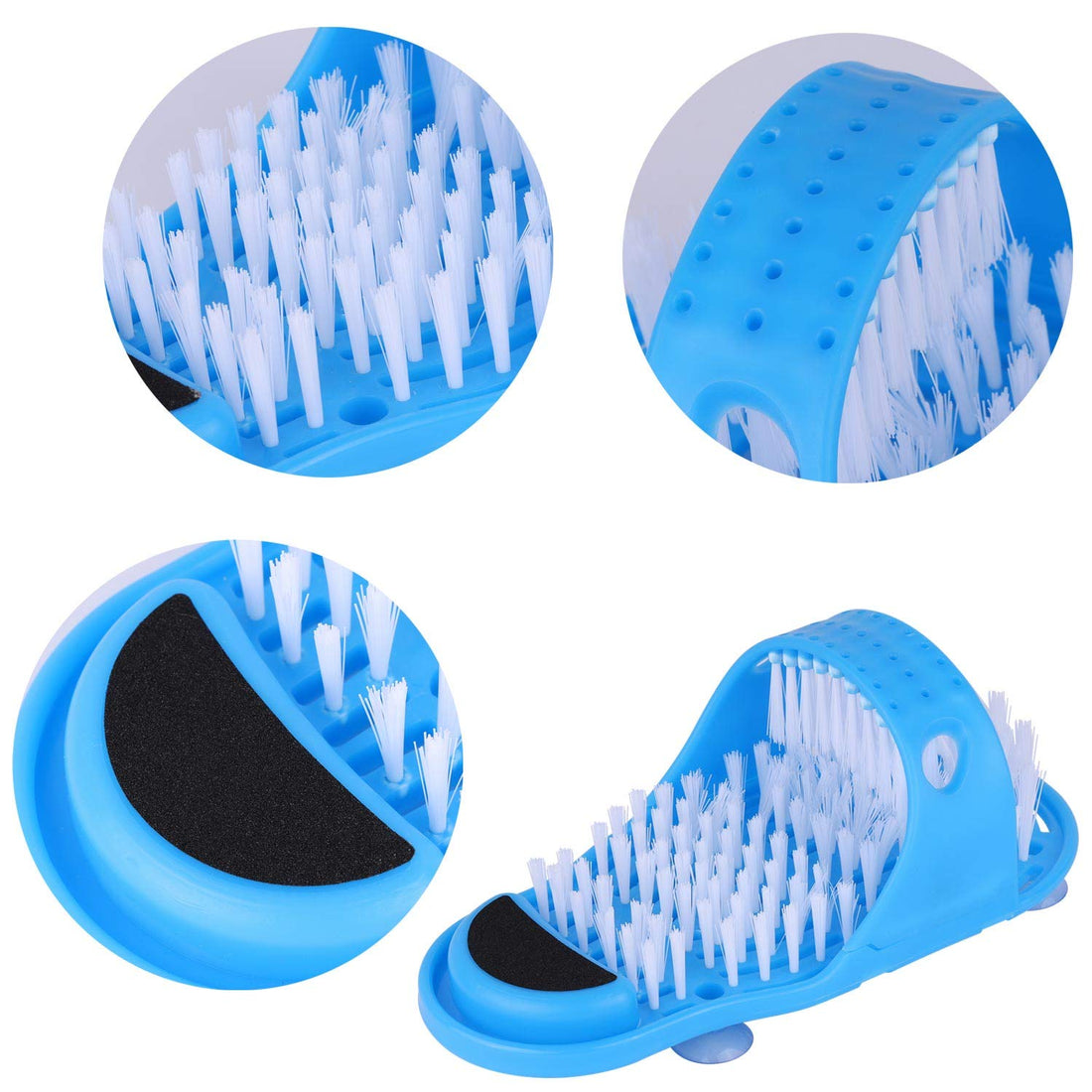 Magic Foot Scrubber Feet Cleaner Brush for Shower Spas Massage Slipper Exfoliating Foot Cleaning Brush 1 Pair