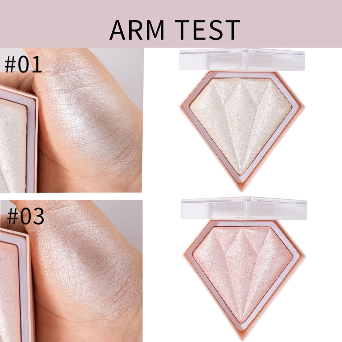 MEICOLY Baked Highlighter Powder Palette,Natural Face Highlighter Shimmer Powder,Long Lasting Glittery Highlighter Makeup Face Luminizer,03 Fairy Pink