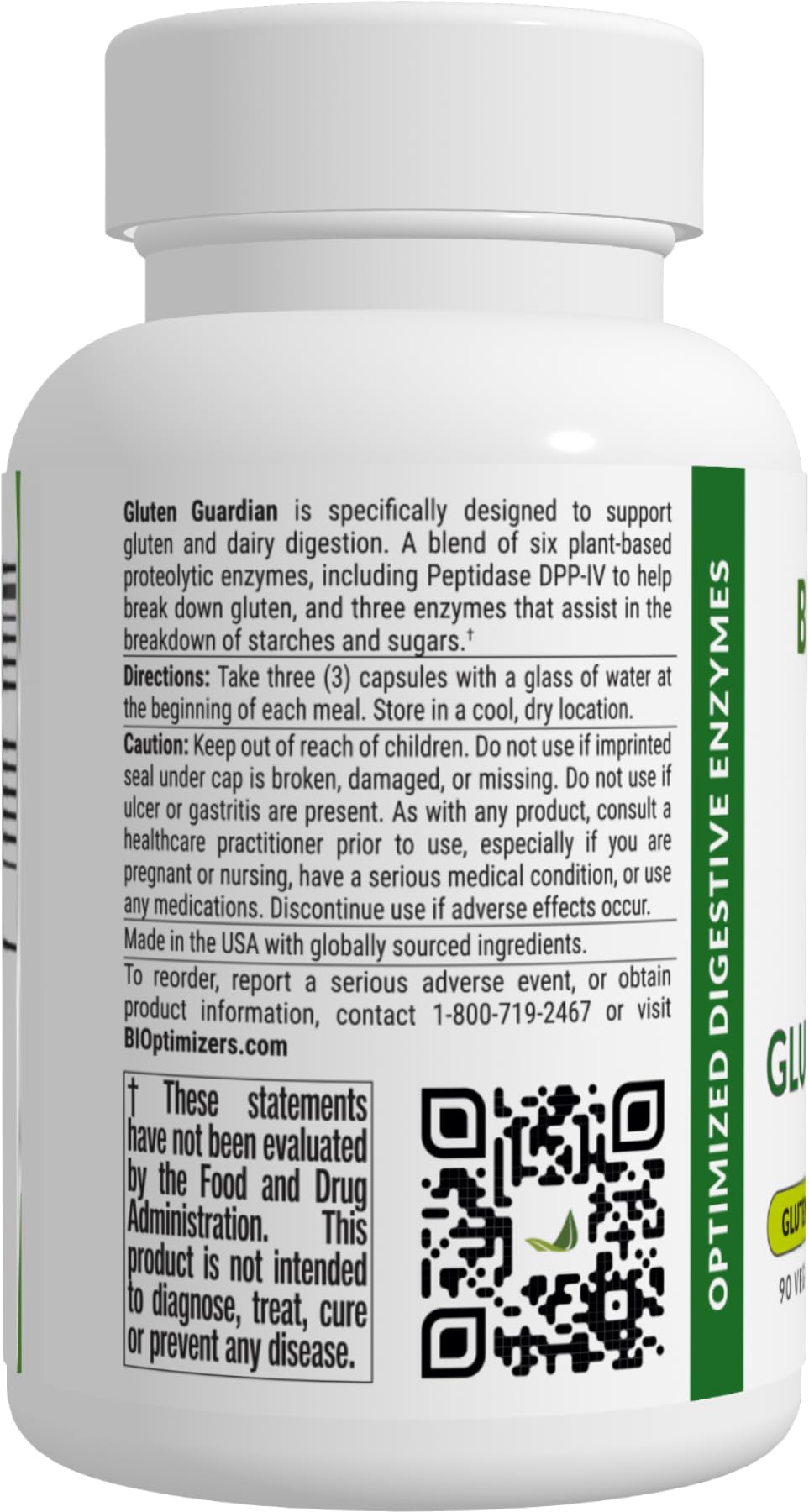 Gluten Guardian 3.0 - Enzyme Supplement with DPP-IV to Support Gluten Digestion – May Help Prevent Bloating, Gas, and Indigestion, 90 Capsules