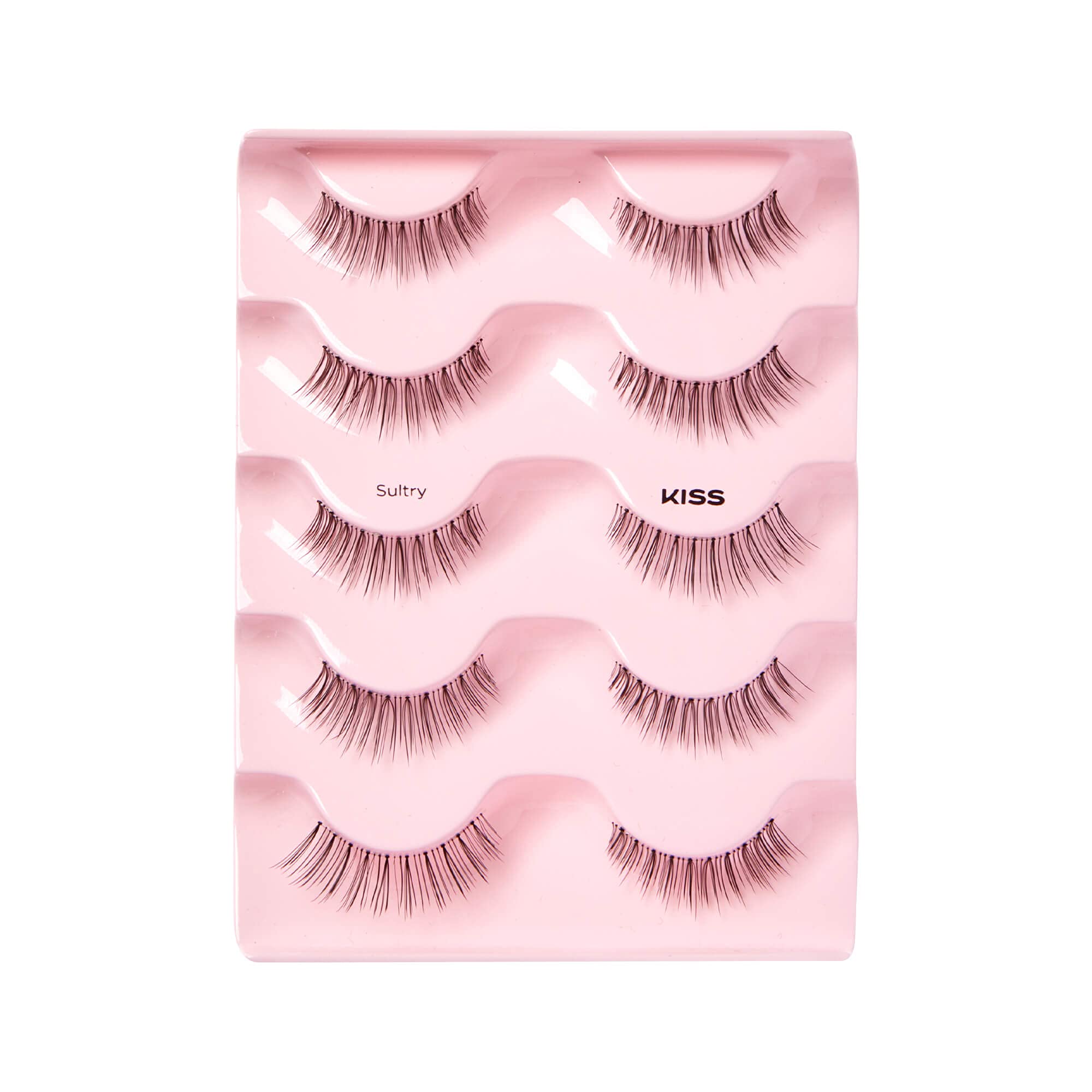 KISS Looks So Natural False Eyelashes Multipack, Lightweight & Comfortable, Natural-Looking, Tapered End Technology, Reusable, Cruelty-Free, Contact Lens Friendly, Style Sultry, 5 Pairs