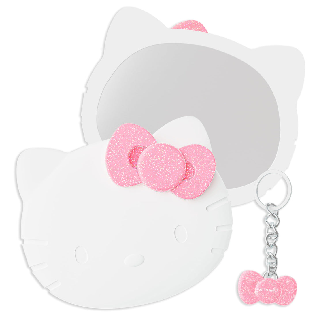 wet n wild Hello Kitty Collection, Mirror & Pink Bow Keychain Duo, Comfort-Grip Handle, Versatile & Portable Hand Mirror