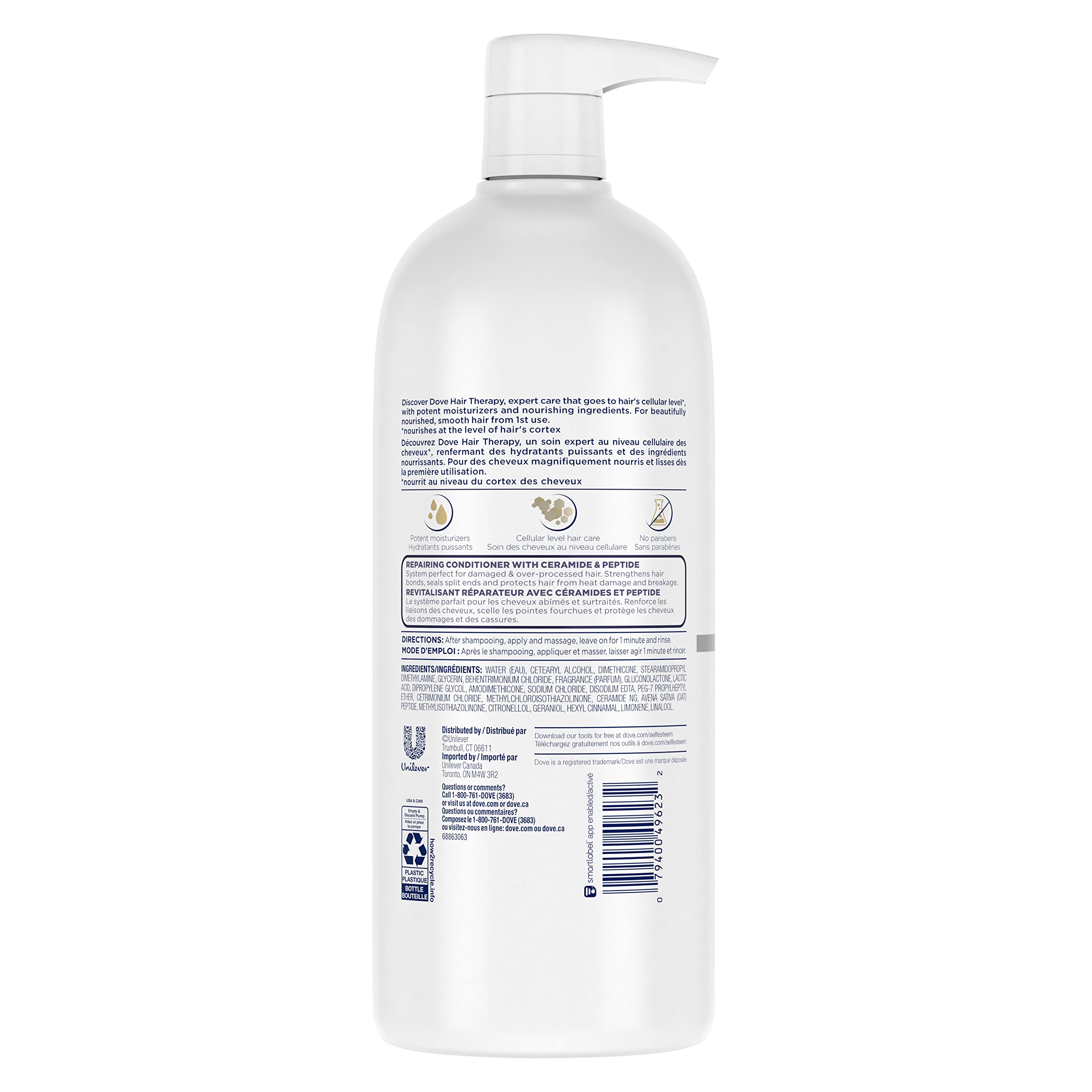 Dove Hair Therapy Serum + Conditioner Rescue & Protect Hair Care For Split Ends and Damaged Hair Visibly Repairs Hair in 1 Minute 33.8 fl oz