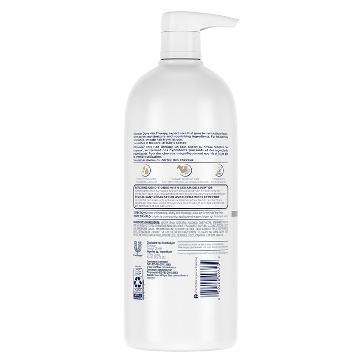 Dove Hair Therapy Serum + Conditioner Rescue & Protect Hair Care For Split Ends and Damaged Hair Visibly Repairs Hair in 1 Minute 33.8 fl oz