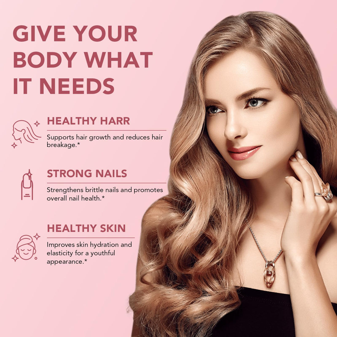 Migcopat Hair, Skin & Nails Supplement - 25-in-1 Formula with Biotin 10,000mcg, Collagen, Vitamins & Minerals - Supports Hair, Skin, and Nail Health for Women & Men - 120 Capsules