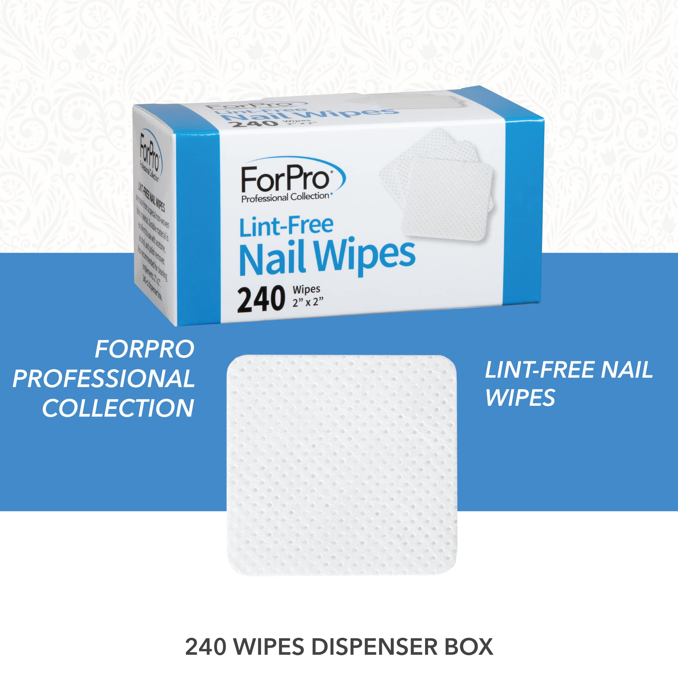 ForPro Lint-Free Nail Wipes, 2 x 2, 240-Count