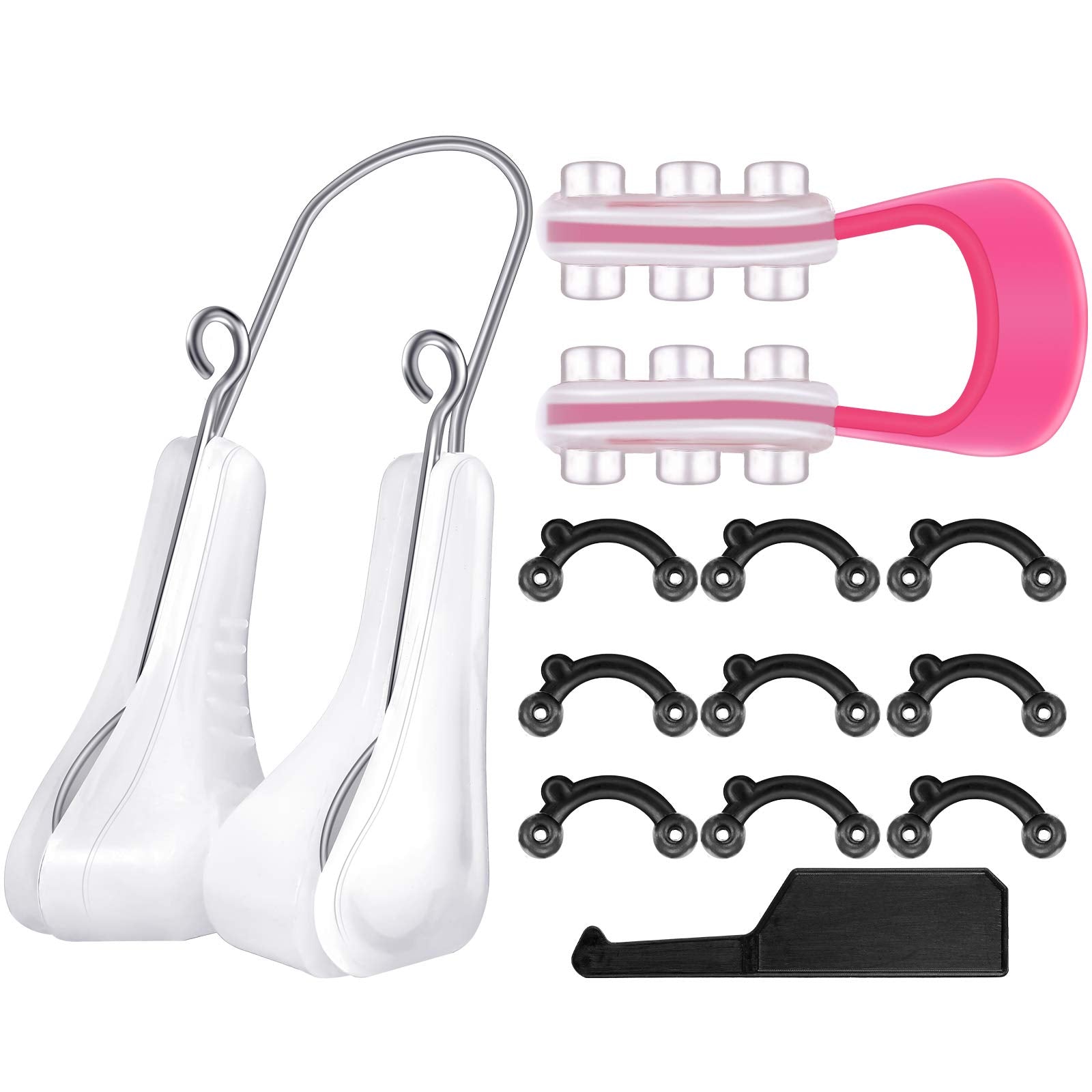 TrelaCo 9 Pieces Nose Shaper Clip Nose Lifting Shaping Clip Nose up Lifting Clips Nose Lifter Silicone Nose Bridge for Wide Nose, Low Nose, Inverted Nose, Curved Nose, Big Nose