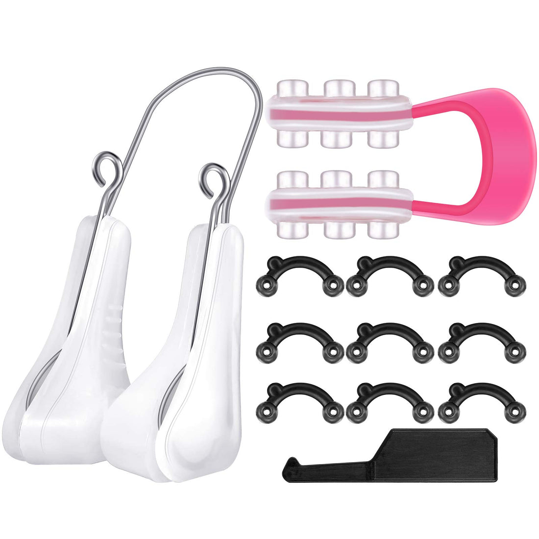 TrelaCo 9 Pieces Nose Shaper Clip Nose Lifting Shaping Clip Nose up Lifting Clips Nose Lifter Silicone Nose Bridge for Wide Nose, Low Nose, Inverted Nose, Curved Nose, Big Nose