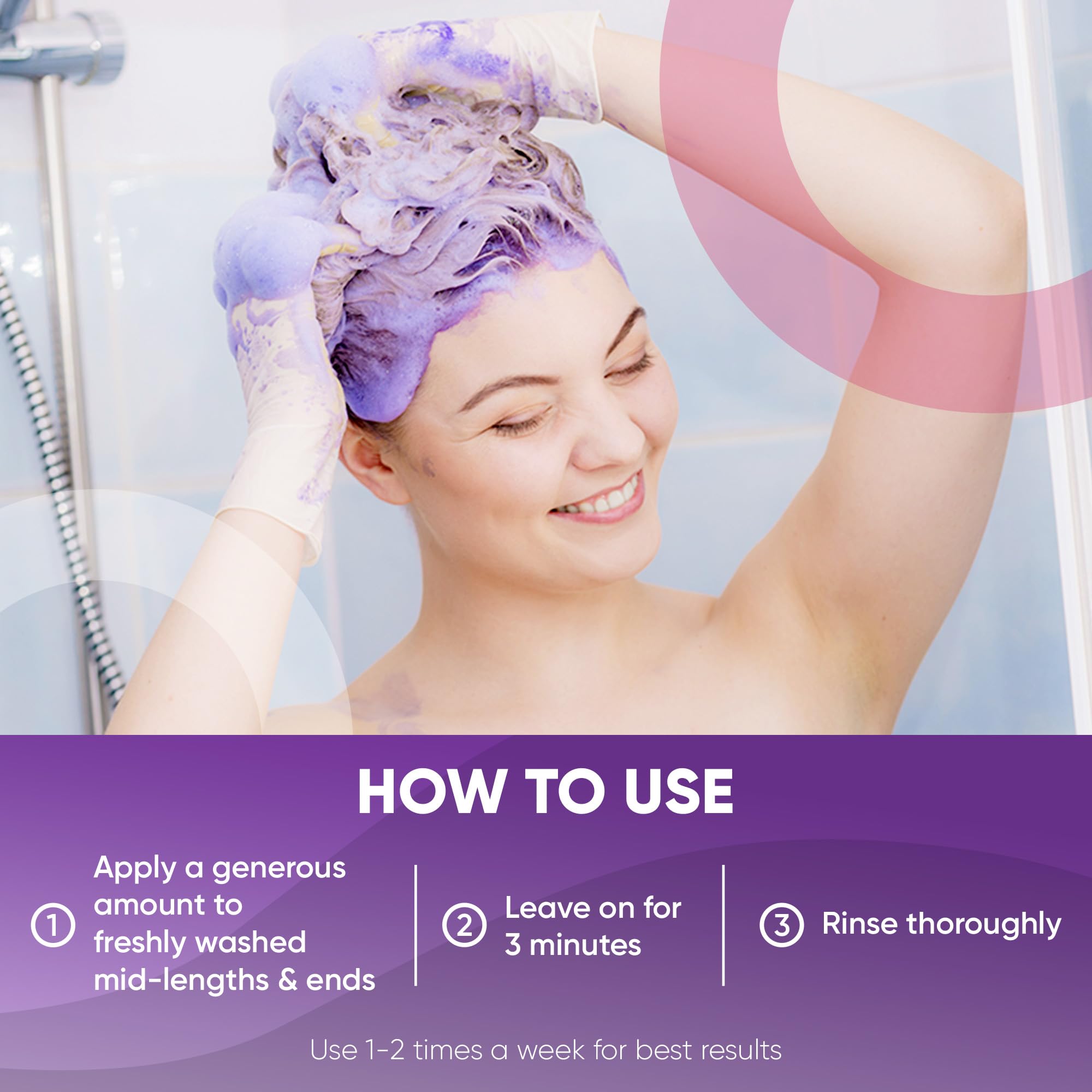 GBG Purple Conditioner for Blonde Hair - Hair Toner for Bleached, Grey & Blonde, Conditions & Neutralizes Brassy Hair in 3 Minutes - Hair Mask for Soft, Shiny & Silky Hair for Women & Men, 8 Oz