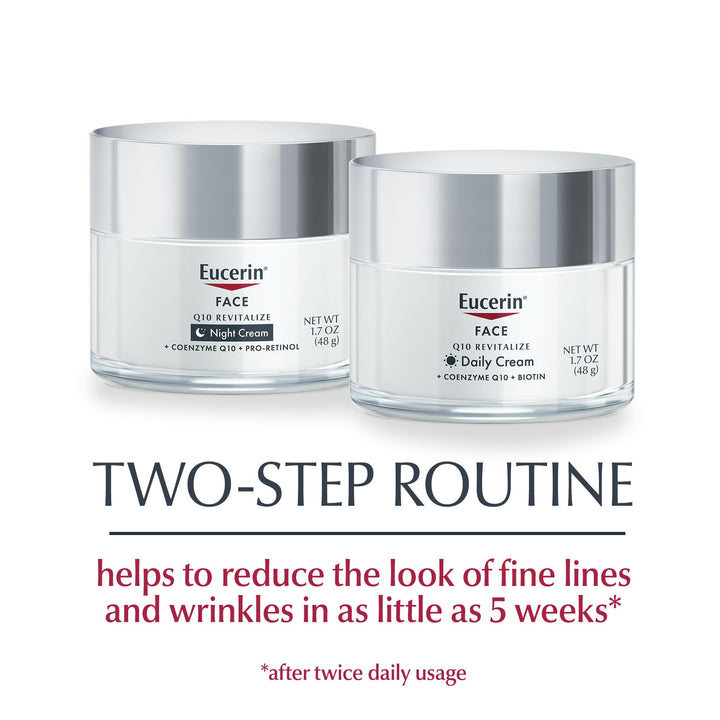 Eucerin Q10 Anti Wrinkle Day Face Cream + Night Cream | 1.7 Oz (2 Pack)