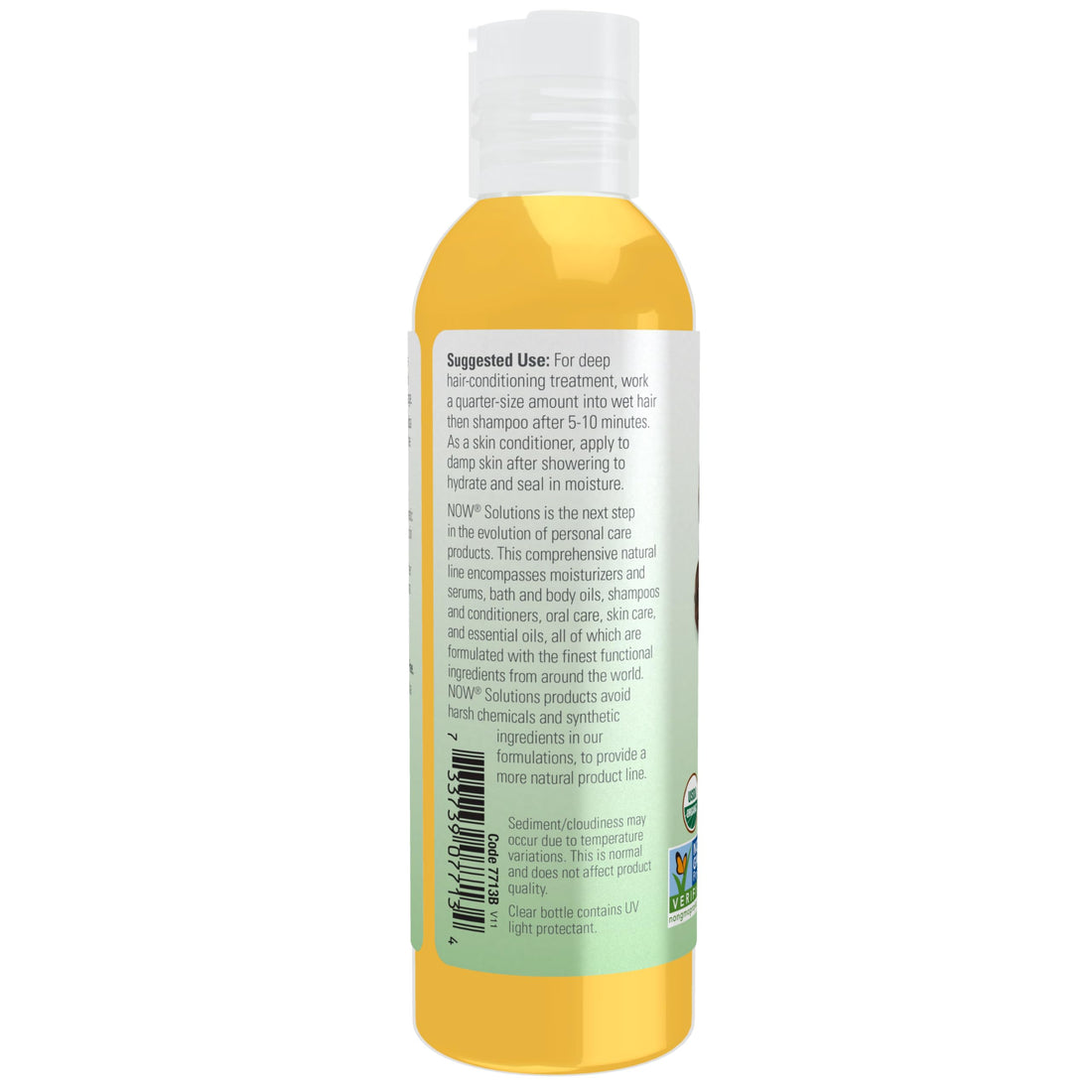 NOW Foods Solutions, Organic Jojoba Oil, Moisturizing Multi-Purpose Oil for Face, Hair and Body, 4-Ounce