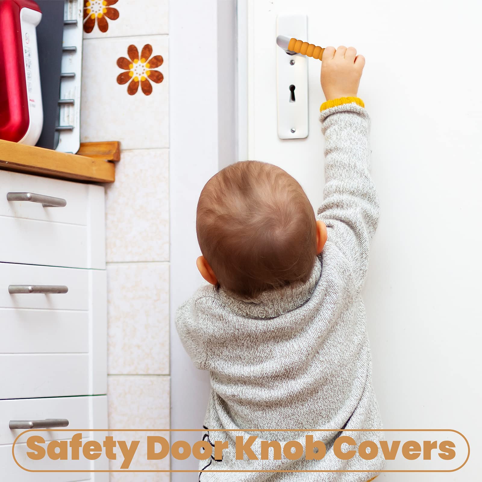 ISKYBOB Set of 5 Door Knob Covers Door Handle Foam Safety Cover Guard Protector for Kid