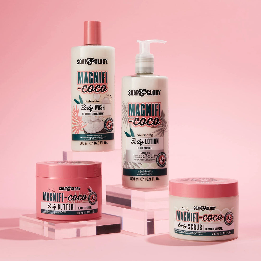 Soap & Glory Magnificoco Buff and Ready Coconut Body Scrub - Smoothing & Buffing Body Scrub - Coconut Scented Body Polish - Brightening Body Scrub with Green Tea Extract (300ml)