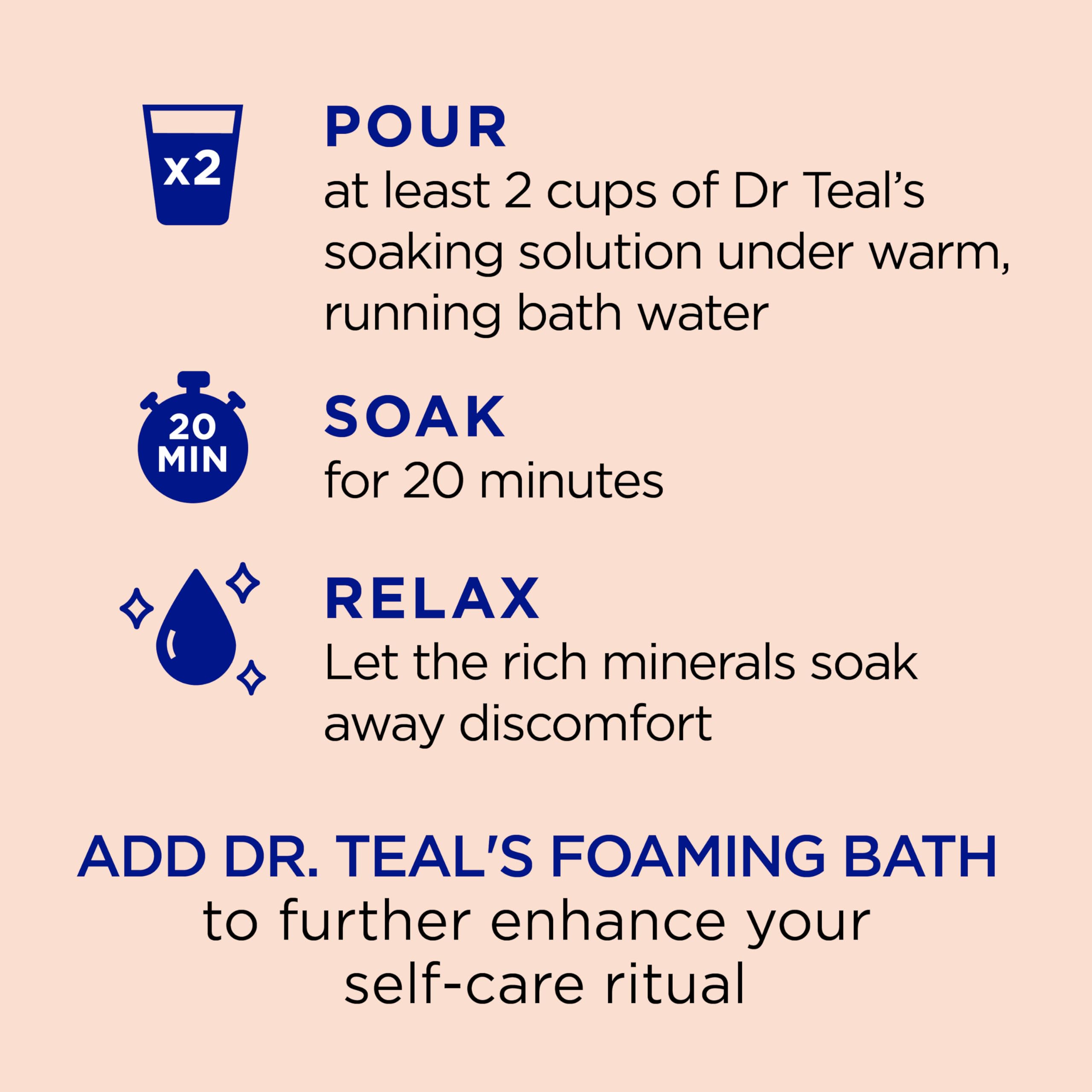 Dr Teal's Epsom Salt Magnesium Soak, Stress Relief with Essential Oils, 3 lbs