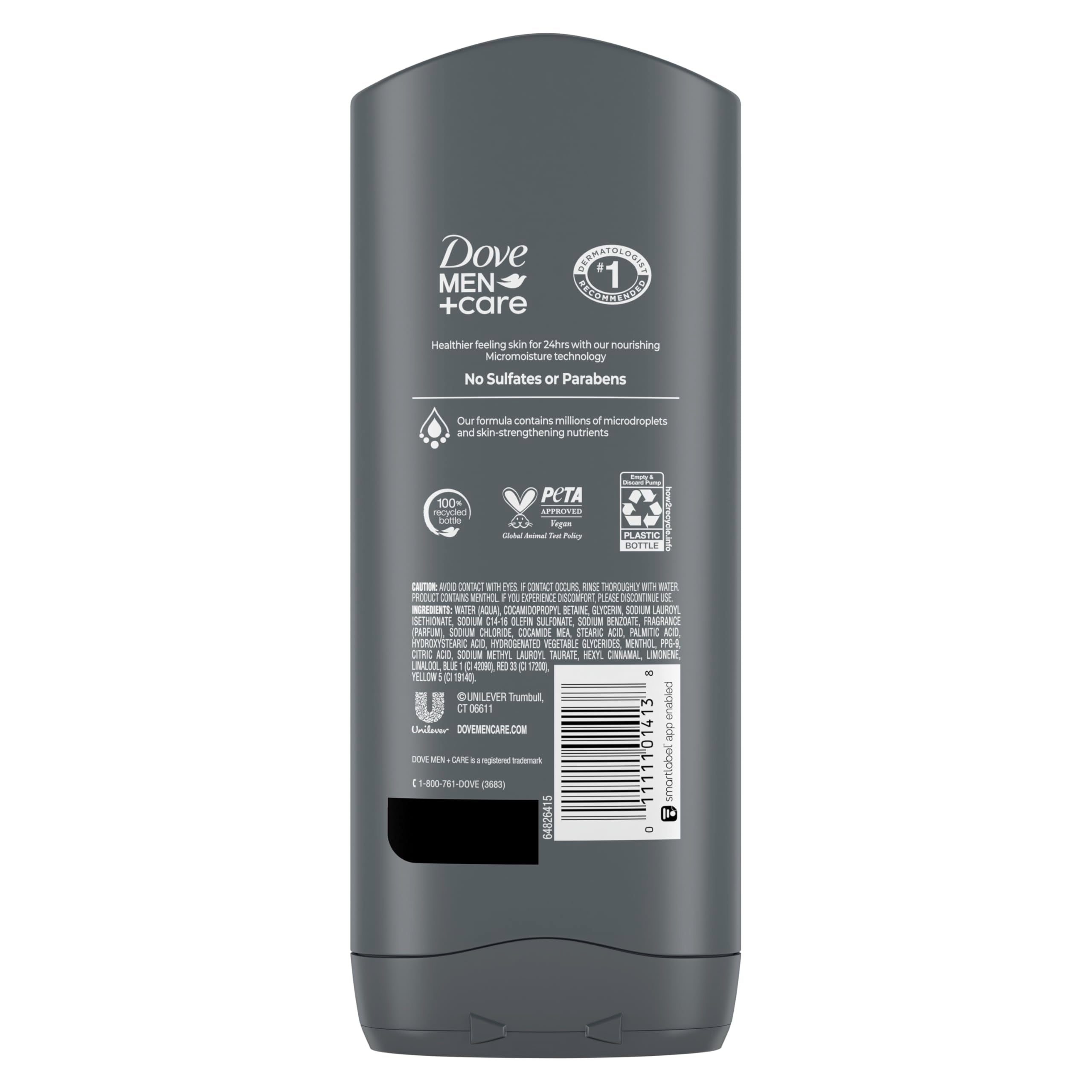 Dove Men+Care Body and Face Wash Refreshing Extra Fresh Body Wash for Men with 24-Hour Nourishing Micromoisture Technology 13.5 oz