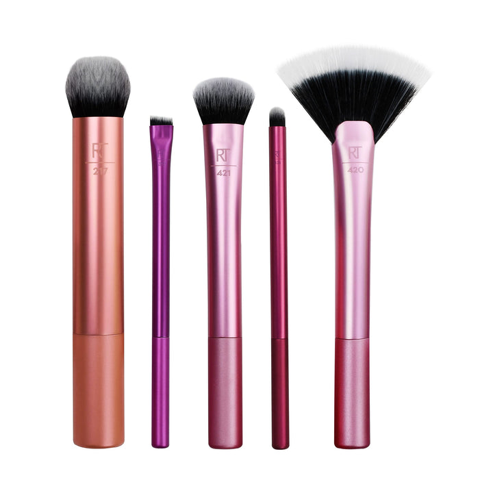 Real Techniques Artist Essential Makeup Brush Set, Includes Eye Liner Brush and Foundation Brush, Set of 5 - Multicolor