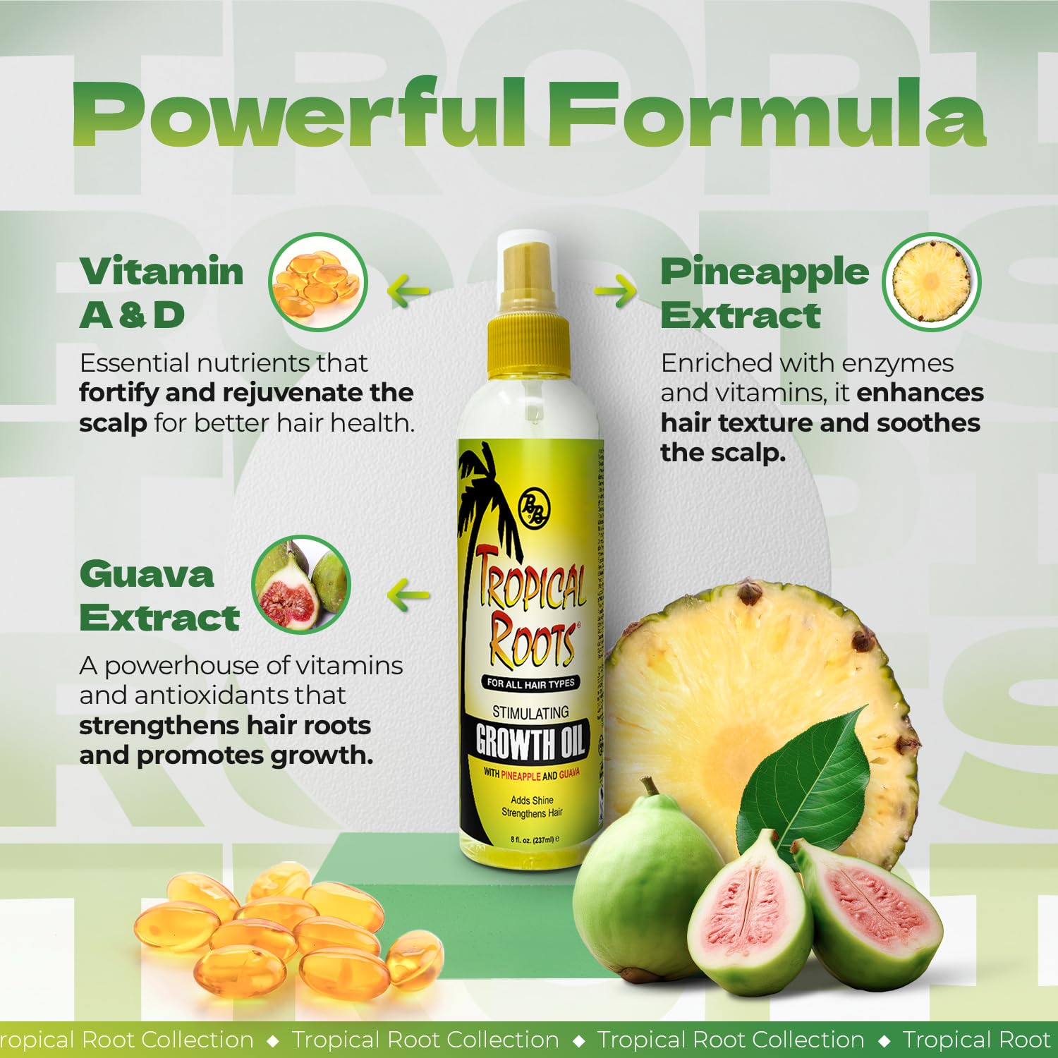 Bronner Brothers Tropical Roots Growth Oil, 8 Ounce