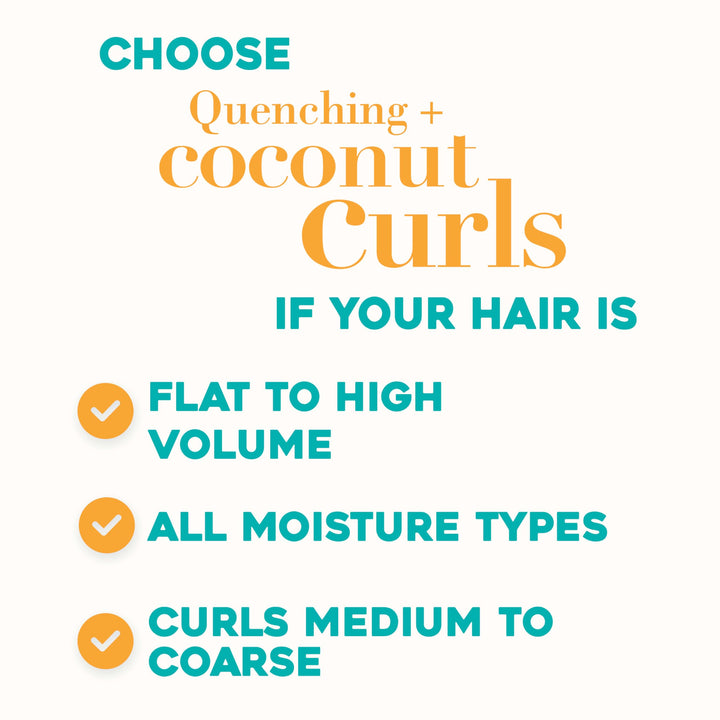OGX Quenching + Coconut Curls, Moisturizing Conditioner for Curly Hair, Detangling, Curl Enhancing, 25.4 fl oz