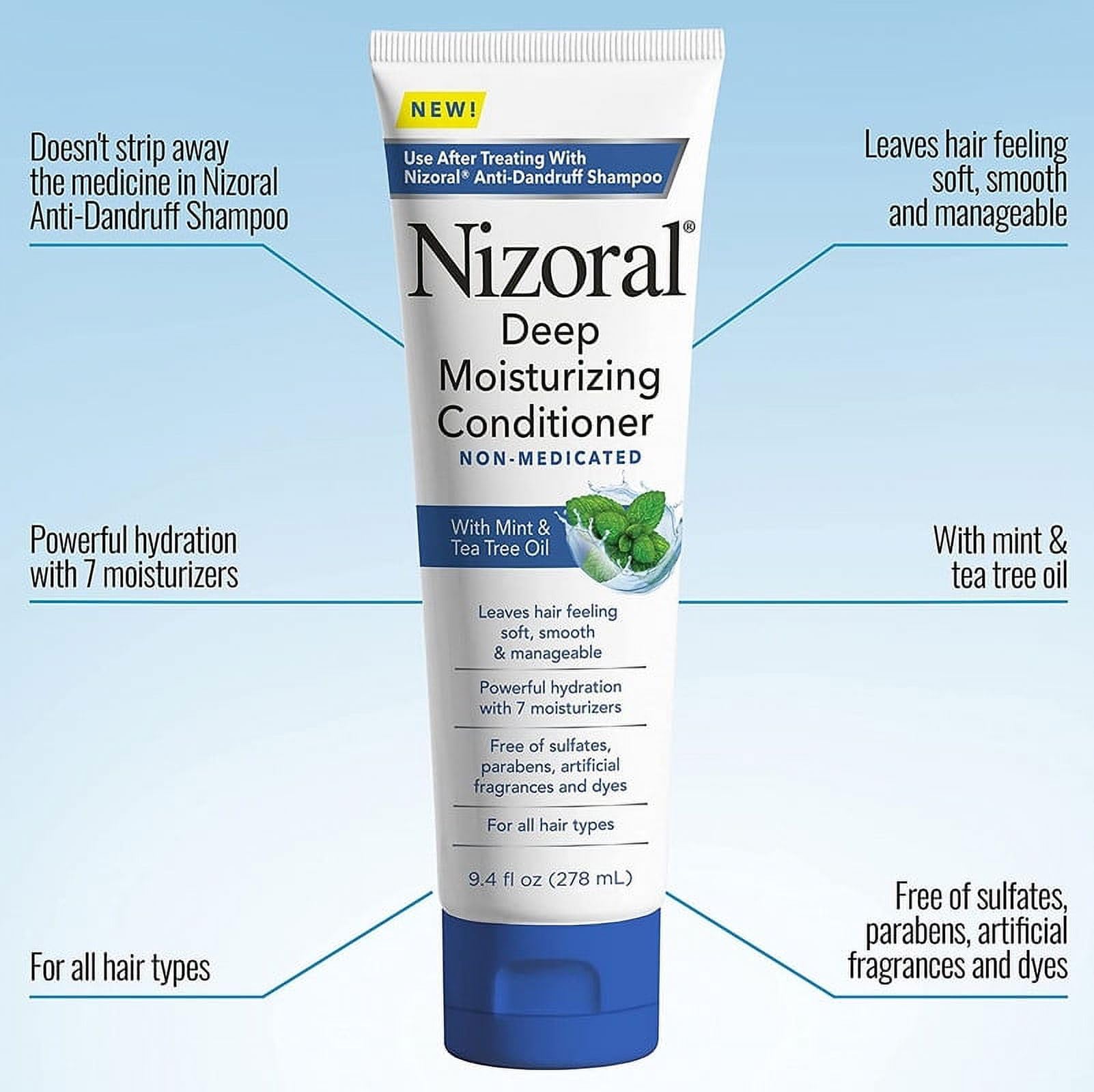 Nizoral Anti-Dandruff Shampoo, 7 Oz + Deep Moisturizing Conditioner, 9.4 Oz Bundle
