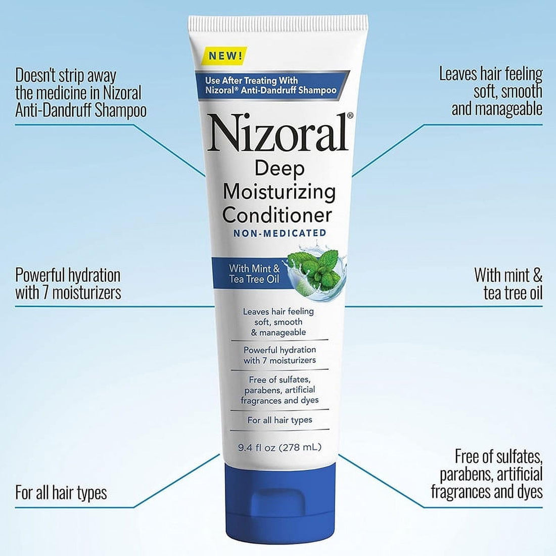 Nizoral Anti-Dandruff Shampoo, 7 Oz + Deep Moisturizing Conditioner, 9.4 Oz Bundle