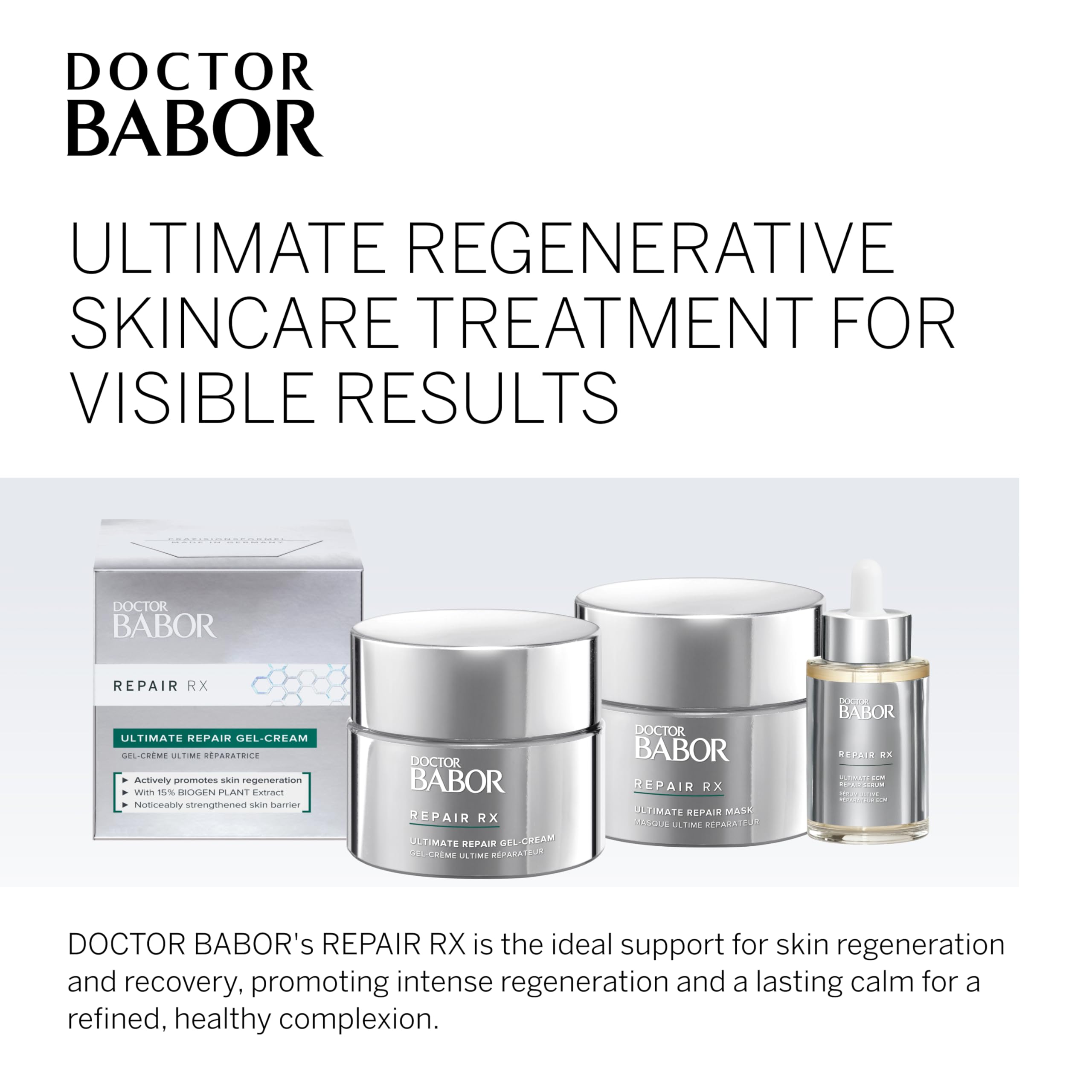 DOCTOR BABOR REPAIR RX Ultimate Repair Mask, Supports Healing to Refine Appearance of Imperfections, with Biogen Plant and Shea Butter to Soften and Smooth Stressed and Scarred, Vegan