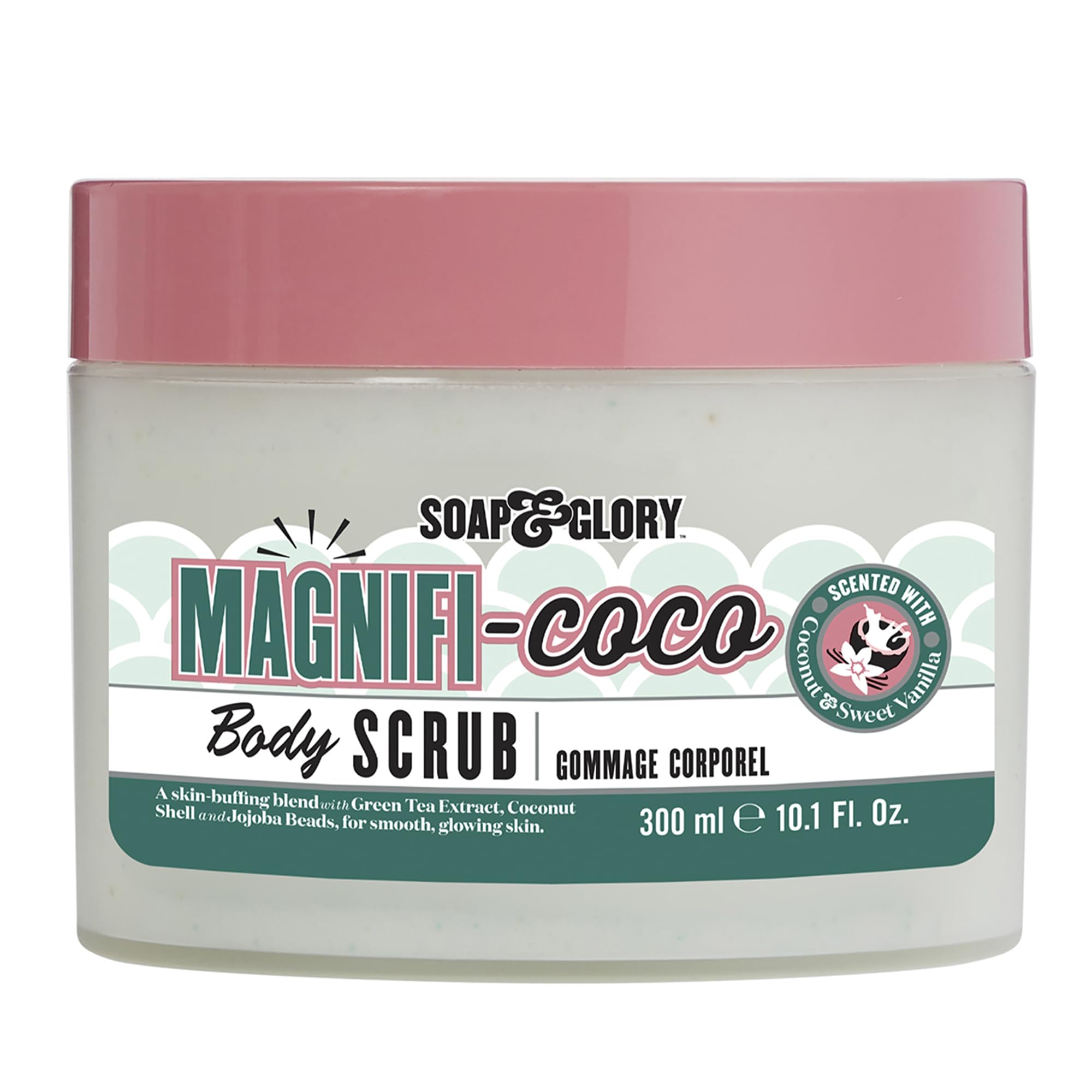 Soap & Glory Magnificoco Buff and Ready Coconut Body Scrub - Smoothing & Buffing Body Scrub - Coconut Scented Body Polish - Brightening Body Scrub with Green Tea Extract (300ml)