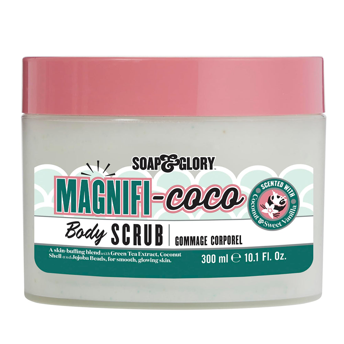 Soap & Glory Magnificoco Buff and Ready Coconut Body Scrub - Smoothing & Buffing Body Scrub - Coconut Scented Body Polish - Brightening Body Scrub with Green Tea Extract (300ml)