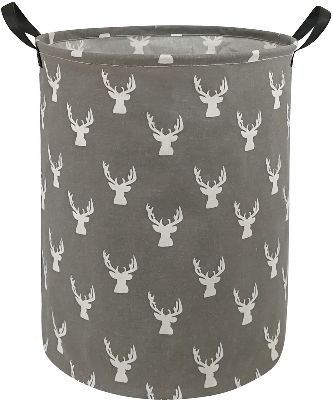 KUNRO Large Sized Storage Basket Waterproof Coating Organizer Bin Laundry Hamper for Nursery Clothes Toys (Grey deer)