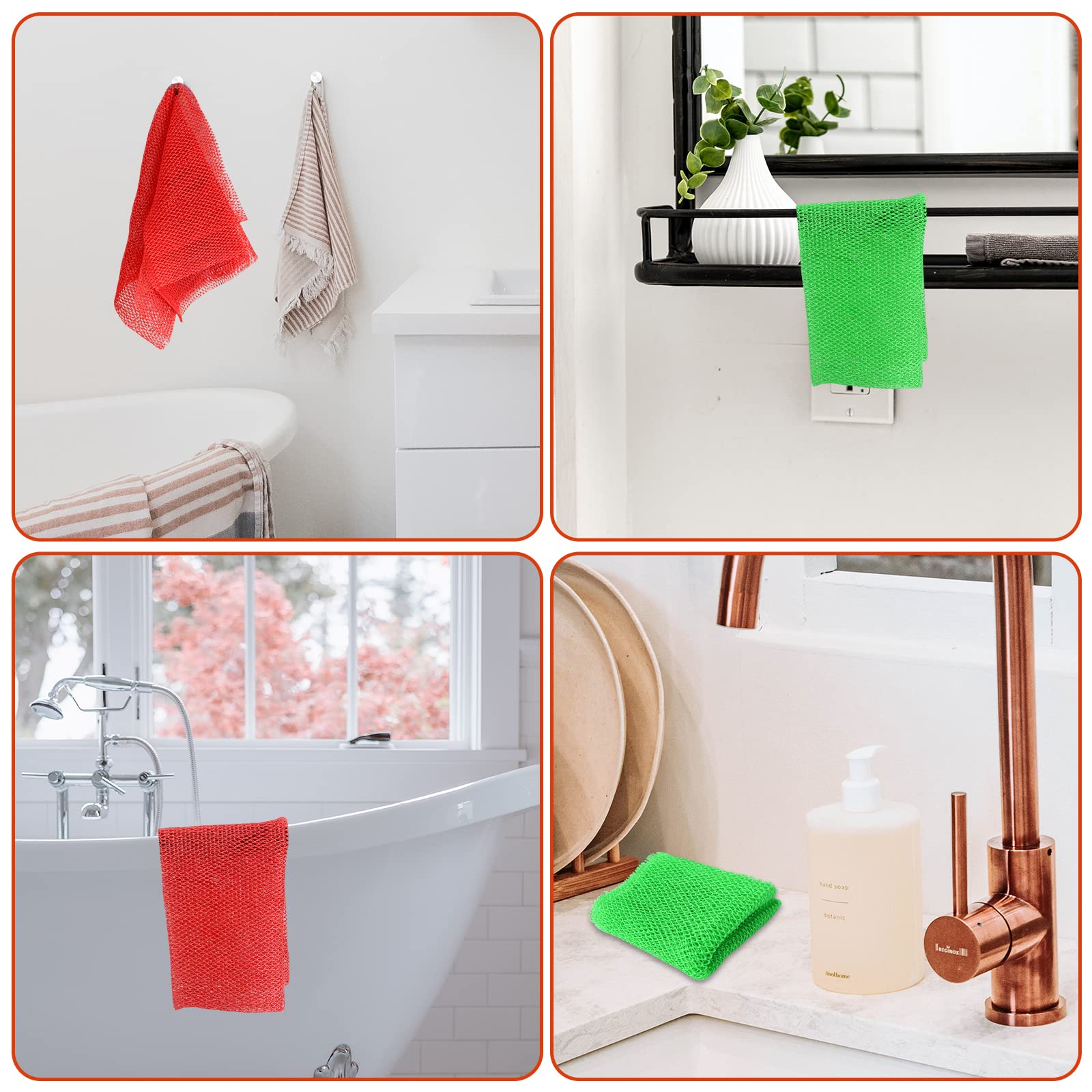 2 Pieces African net Sponge for exfoliating ,African exfoliating net, African wash net, African Ghana Sapos scrubbing washcloth rag for Smoother Skin and Daily use