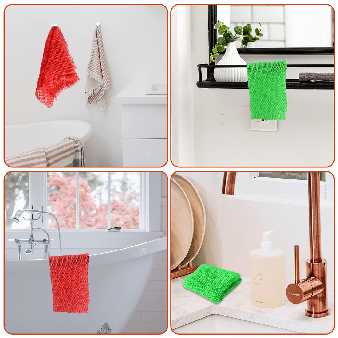 2 Pieces African net Sponge for exfoliating ,African exfoliating net, African wash net, African Ghana Sapos scrubbing washcloth rag for Smoother Skin and Daily use