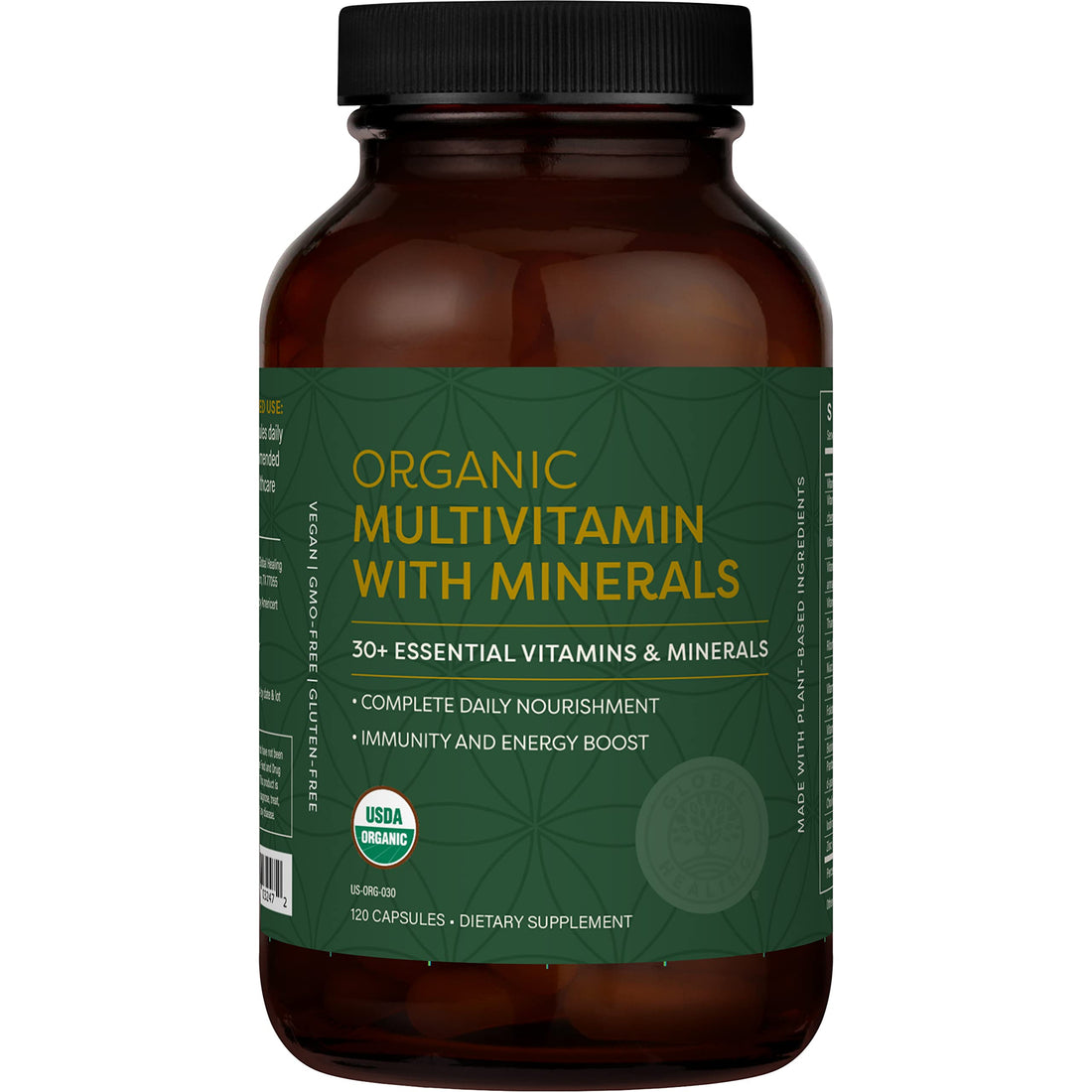 Global Healing Center - USDA Organic Multivitamin for Women & Men - Vitamins Include A, C, D, & More for Your Overall Health & Wellness Needs - Complete Daily Multi Vitamin Nourishment (120 Capsules)