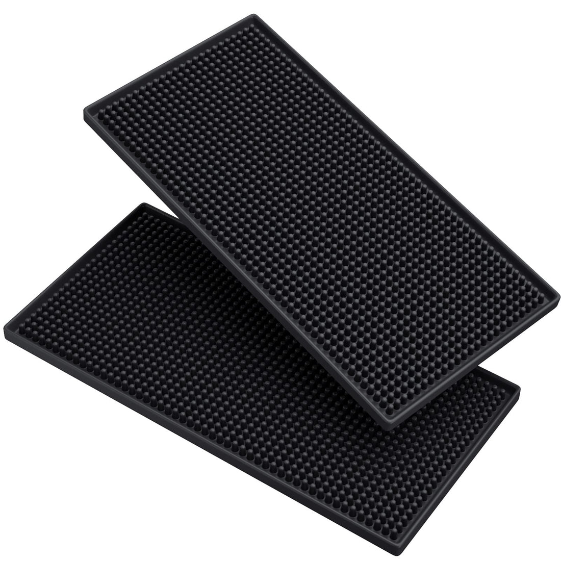 Black Salon Mat, Barber Work Station Clippers Mat, Flexible PVC Heavy Duty Antiskid Bar Service Mat Cushion, Heat-Resistant Pad Tools for Styling Hair Dryers Hair Trimmers 12 x 6 x 0.4 2 Pack