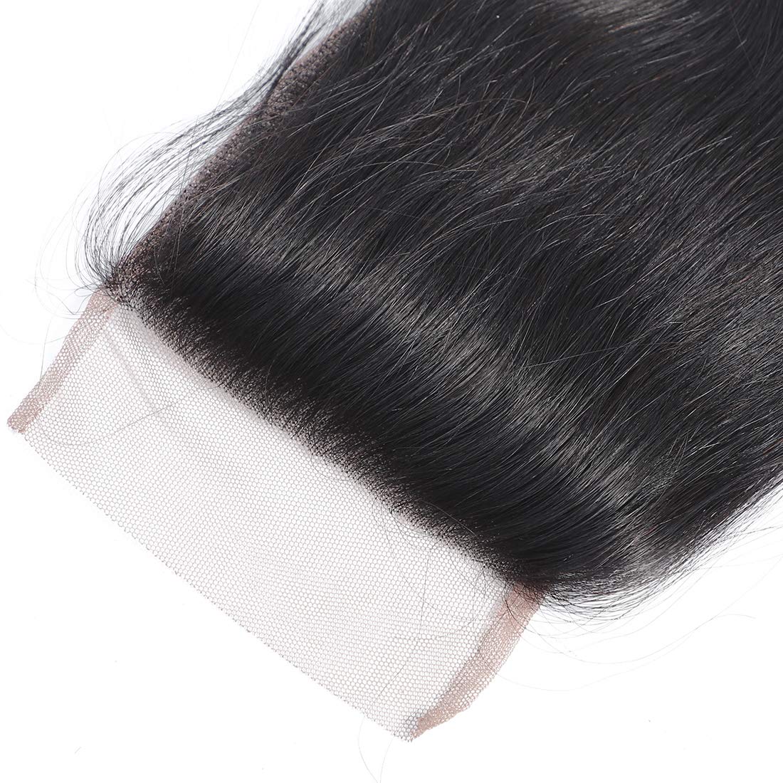10, Free Part Closure: Misoun Hair Free Part Lace Closure 4X4 Body Wave Brazilian Virgin Human Hair 130% Density Lace Closure Natural Color Hair(10 Inch, 35G)